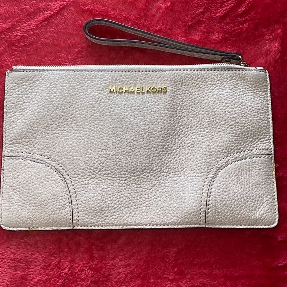 Michael Kors Hattie Pink Ballet Leather Clutch